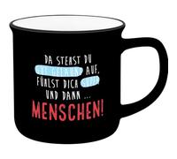 GRUSS & CO Becher in Emailloptik Menschen