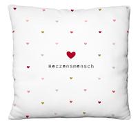 GRUSS & CO Plüschkissen mit Motiv Herzensmensch