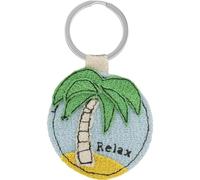 GRUSS & CO Portachiavi con motivo Relax, ciondolo in fibra di ananas, figurato, con portachiavi, regalo divertente, sostenibile, 74358