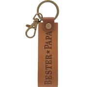 GRUSS & CO Portachiavi in ecopelle con motivo Papà, ciondolo in ecopelle scura con motivo Bester Papa, con moschettone | 48385, marrone, Länge 15 cm, Motivo Beste Papa