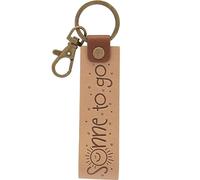 GRUSS & CO Portachiavi in ecopelle con sole | ciondolo in ecopelle chiaro con motivo sole to go, con moschettone | 48376, marrone, Länge 15 cm, Motivo Sole to go