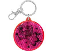 GRUSS & CO Riflettore con motivo, ciondolo rotondo con anello portachiavi e chiusura a moschettone, portachiavi su carta di intestazione, ciondolo riflettente, regalo di compleanno per bambini, inizio