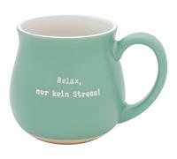 GRUSS & CO Tasse bauchig graviert Relax, nur kein Stress!