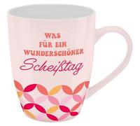 GRUSS & CO Tasse mit Motivdruck Was für ein wunderschöner Scheißtag, mit Banderole
