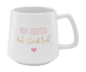 GRUSS & CO Tazza conica Hab dich liebe !, gres porcellanato, 43 cl, multicolore, 48447