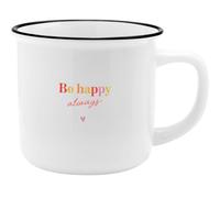 GRUSS & CO Tazza XL con scritta Be Happy | Tazza preferita in porcellana, 55 cl, con nastro regalo, regalo per la collega, sorella | 74184