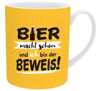 GRUSS & CO Tazza XL da uomo con scritta Bier macht schön und ich bin der weis