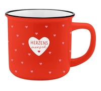 GRUSS & CO XL-Becher in Emailleoptik mit Motivdruck Herzensmensch