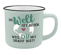 Gruss und Co 45775 Kaffee-Becher Welt, New Bone China Porzellan, 35 cl