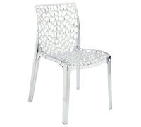 Gruvyer Sedia Up-on MADE IN ITALY in policarbonato per interni e esterni bar ristorante sala aspetto d'aspetto cucina soggiorno salotto giardino da casa (Trasparente)