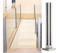 Gruytoie Parapetto per ringhiera in Vetro per Piattaforma Interna per balaustra, Asta di Supporto per corrimano per gradini/Scale, Montante per balaustra in Vetro (Corner Post 55cm/21.6in)