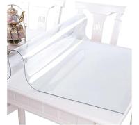 Gruytoie Tovaglia Trasparente plastica 130x130cm, Copritavolo Trasparente Impermeabile, Protettiva Tavolo Tovaglia PVC Trasparente, Copri Tavolo Lavabile