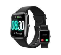 GRV Smartwatch Uomo Donna Chiamate Bluetooth per Android iOS Nero | Orologio Fitness Sport con Contapassi Cardiofrequenzimetro Saturimetro Notifiche Messaggi Whatsapp 100 Modalità Sportivo