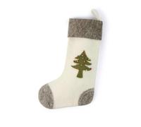 Gry & SIF Calze di Babbo Natale in lana da riempire, stivali di Babbo Natale da appendere, W, calze di Babbo Natale, da riempire con motivo albero di Natale