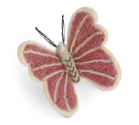 Gry & Sif Ciondolo a forma di farfalla, pesca, ciliegia, commercio equo e solidale, realizzato a mano in Nepal, decorazione in feltro, decorazione estiva, decorazione primaverile, da appendere,