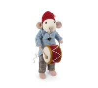 Gry & Sif Fatto a mano e certificato equo e solidale | Elegante design danese X artigiano nepalese | Grande topo orchestra con tamburo