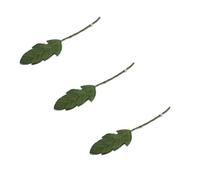 Gry & Sif Fatto a mano e certificato Fairtrade, elegante design danese X artigiani nepalesi, grande foglia verde scuro in feltro, fiori artificiali per la decorazione del soggiorno, verde, set di 3