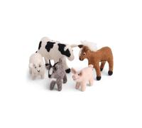 Gry & Sif Figure di animali in feltro, feltro, statuette decorative da appoggiare, decorazione per la cameretta dei bambini, regalo di compleanno per bambini, fatti a mano, commercio equo e solidale