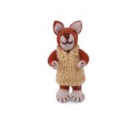Gry & Sif Handmade & Fairtrade Certified Stylish Danish Design X Artisans from Nepal, statuette di animali in feltro, famiglia di volpe, figure decorative da appoggiare, 8 cm