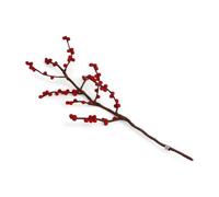 Gry & SIF - Ramo di bacche in feltro, gambo flessibile, decorazione per vasi, rosa canina artificiale, decorazione autunnale fatta a mano, 1 ramo con bacche rosse, 60 cm