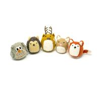 Gry & SIF - Set di 5 animali in feltro, decorazione per la cameretta dei bambini, fatti a mano, animali della foresta
