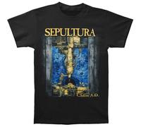 Gryeur Sepultura Men's Chaos AD T-Shirt Black Medium