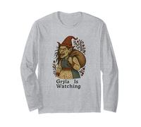 Gryla Sta Guardando Il Folklore Islandese di Ogress di Natale Maglia a Manica