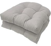 Gryyp Confezione da 2 cuscini di seduta trapuntati per interni ed esterni, 18,9" x 18,9" Cuscini di ricambio a forma di U per sedia in vimini Sedile Mobili da giardino Cuscino(Color:Grigio)