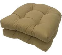 Gryyp Confezione da 2 Cuscini di Seduta Trapuntati per Interni ed Esterni, 18,9" x 18,9" Cuscini di Ricambio a Forma di U per Sedia in Vimini Sedile Mobili da Giardino Cuscino(Color:caffè)