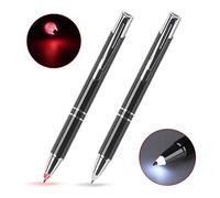 GS Glowseen Penlight a punta illuminata, torcia a sfera a LED, per scrittore notturno, confezione da 2 pezzi (luce rossa e bianca)