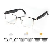 GS06G - Occhiali intelligenti con audio Bluetooth, luce blu, per donne e uomini, microfono e altoparlanti con suono a orecchio aperto, ricarica magnetica, lenti polarizzate che cambiano colore, per