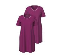 gs1 data protected company 4069787000005 Bigshirts, 2er-Pack, Rundhals/V-Ausschnitt, Halbarm Nightgown, Rosa Fucsia, 64 Donna
