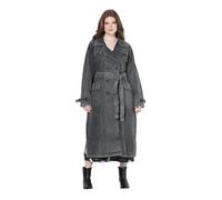 gs1 data protected company 4069787000005 Jeans-Trenchcoat, Reverskragen, Vintage, Doppelreihig Blazer, Grigio Denim, 56-58 Donna