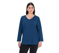 gs1 data protected company 4069787000005 Shirt, V-Ausschnitt, Relaxed, Langarm T, Blu Scuro, 72/74 IT Donna