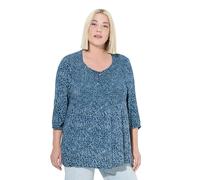gs1 data protected company 4069787000005 Smokbluse, Punkte, A-Linie, Rundhals, 3/4-arm Maglietta, Blu Scuro, 60/62 IT Donna