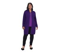gs1 data protected company 4069787000005 Strickjacke, Lange, Offene Form, Weicher Feinstrick Felpa, Giglio Scuro, 52-54 Donna