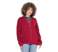 gs1 data protected company 4069787000005 Strickjacke, Uni mit Großen Knöpfen Maglione Cardigan, Rosso Rubino, 60/62 Donna