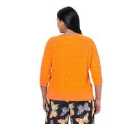 gs1 data protected company 4069787000005 Strickshirt, 3D-Design, Oversized, V-Ausschnitt, Halbarm Maglione Cardigan, Mandarino, 64 IT/66 IT Donna