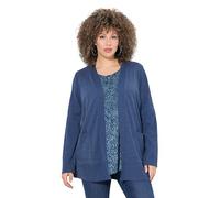gs1 data protected company 4069787000005 Sweatjacke, Waffelstruktur, Offene Form, Langarm Maglia di Tuta, Blu Scuro, 54-56 Donna