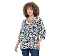 gs1 data protected company 4069787000005 T-Shirt, A-Linie, V-Ausschnitt, Zierfalten, 3/4-arm, Blu Marino, 52/54 IT Donna