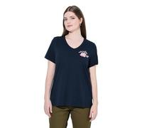 gs1 data protected company 4069787000005 T-Shirt, Flowers Don´t Tell Maglietta, Blu Marino, 48/50 IT Donna