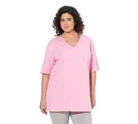 gs1 data protected company 4069787000005 T-Shirt, V-Ausschnitt, Relaxed, Halbarm Maglietta, Colore: Rosa, 50-52 Donna