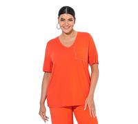 gs1 data protected company 4069787000005 T Shirt V Ausschnitt und Tasche mit Hotfix Maglietta, Paprica, 56/58 IT Donna