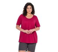 gs1 data protected company 4069787000005 T-Shirt, Zierfalten, A-Linie, Rundhals, Halbarm, Modal Maglietta, Lampone Scuro, 60/62 IT Donna