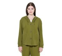 gs1 data protected company 4069787000005 Waffle Pique Sweatjacket with Hood Maglia di Tuta, Verde Foglia, 54-56 Donna