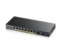 Zyxel 8-porte Gigabit PoE Switch | Gestione Smart | Montaggio a parete/da tavolo e senza ventola | 8 porte PoE+ con budget da 70 W | VLAN, IGMP, QoS | Garanzia a vita [GS1900-8HP]