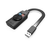 GS3 - Scheda audio esterna USB 2.0, adattatore virtuale a 7.1 canali, con jack per cuffie, microfono, controllo volume, muto microfono, plug and play, per computer portatile desktop, PC, nessun driver