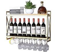 GSACLKES Amanti Del Vino/Parete Wine Bottle Display Rack/Bottle Vetro Rack/Wine Rack Parete Wine Bottle/Wine Shelf e Vetro Rack/Sughero Storage Store Rosso, Bianco, Champa/Oro/100 * 20 * 52 cm