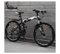 GSACLKES Biciclette da Montagna, Bicicletta da Montagna a Doppia Sospensida 24 Pollicir Uoe Donne Adulti, Bicicletta da Montagna Pieghevole con Freni a Disco, Telaio in Acciaio Al Carbonio e Sedile Re