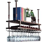 GSACLKES Gli Amanti Del Vino/Porta-Vino a Parete in Stile Semplice in Ferro Appendendo il Vetro Del Vino Rack Decorazisoffitto Scaffaler Bar, Ristoranti, Cucine/Portabottiglie Rack Di Vetro/Scaf